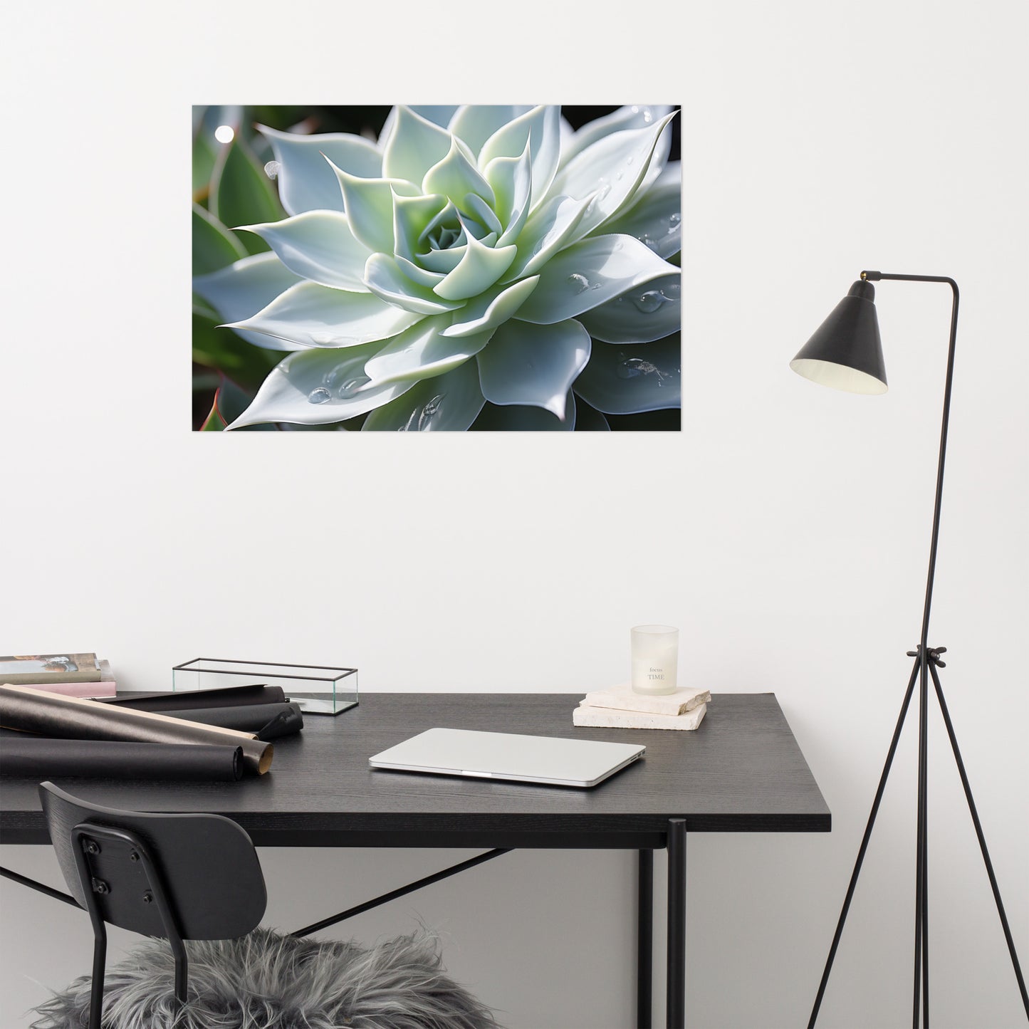 Nature's Tapestry Succulent Photorealism - Digital Artwork Loose Art Print