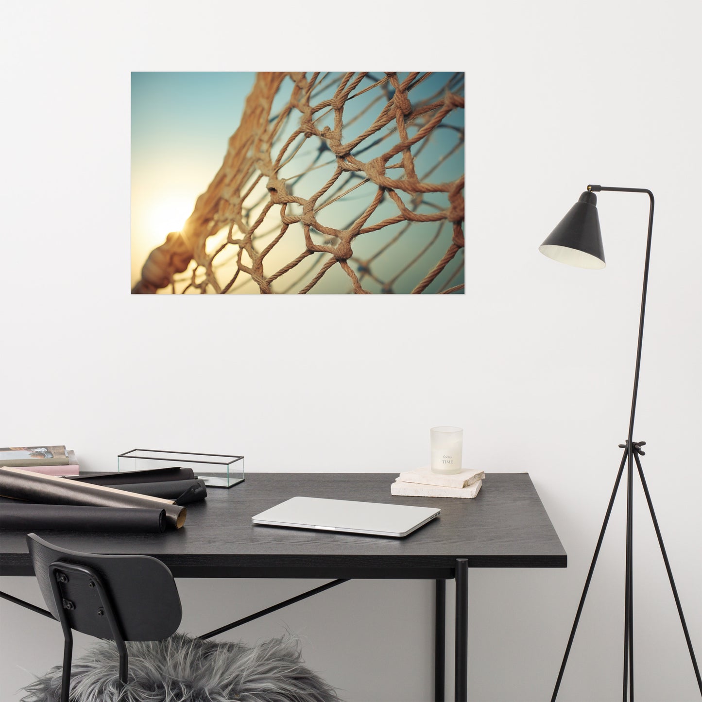 Net Worth Fishing Net Abstract Photorealism - Digital Artwork Loose Art Print