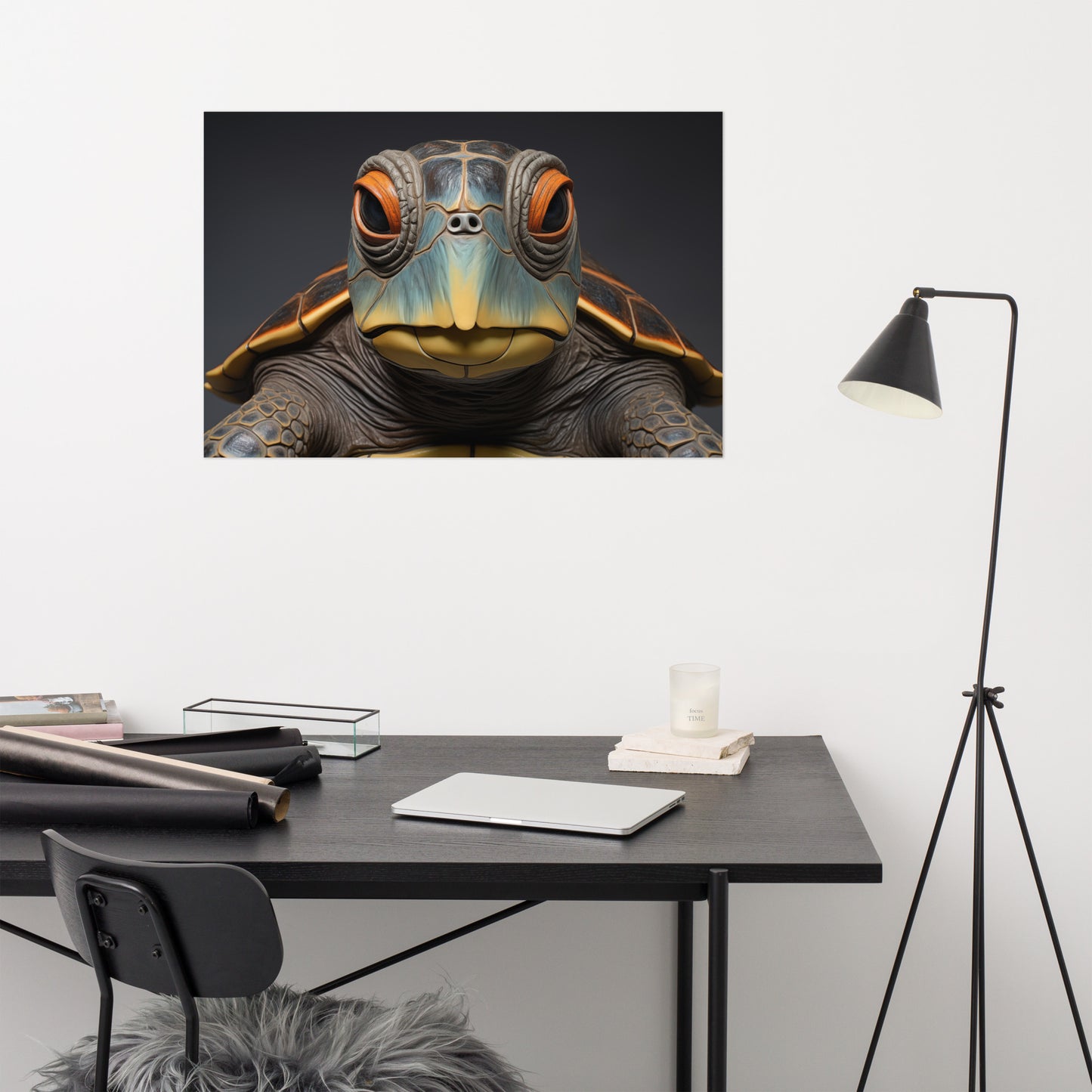 Ocean Oracle Sea Turtle Coastal Photorealism - Digital Artwork Loose Art Print