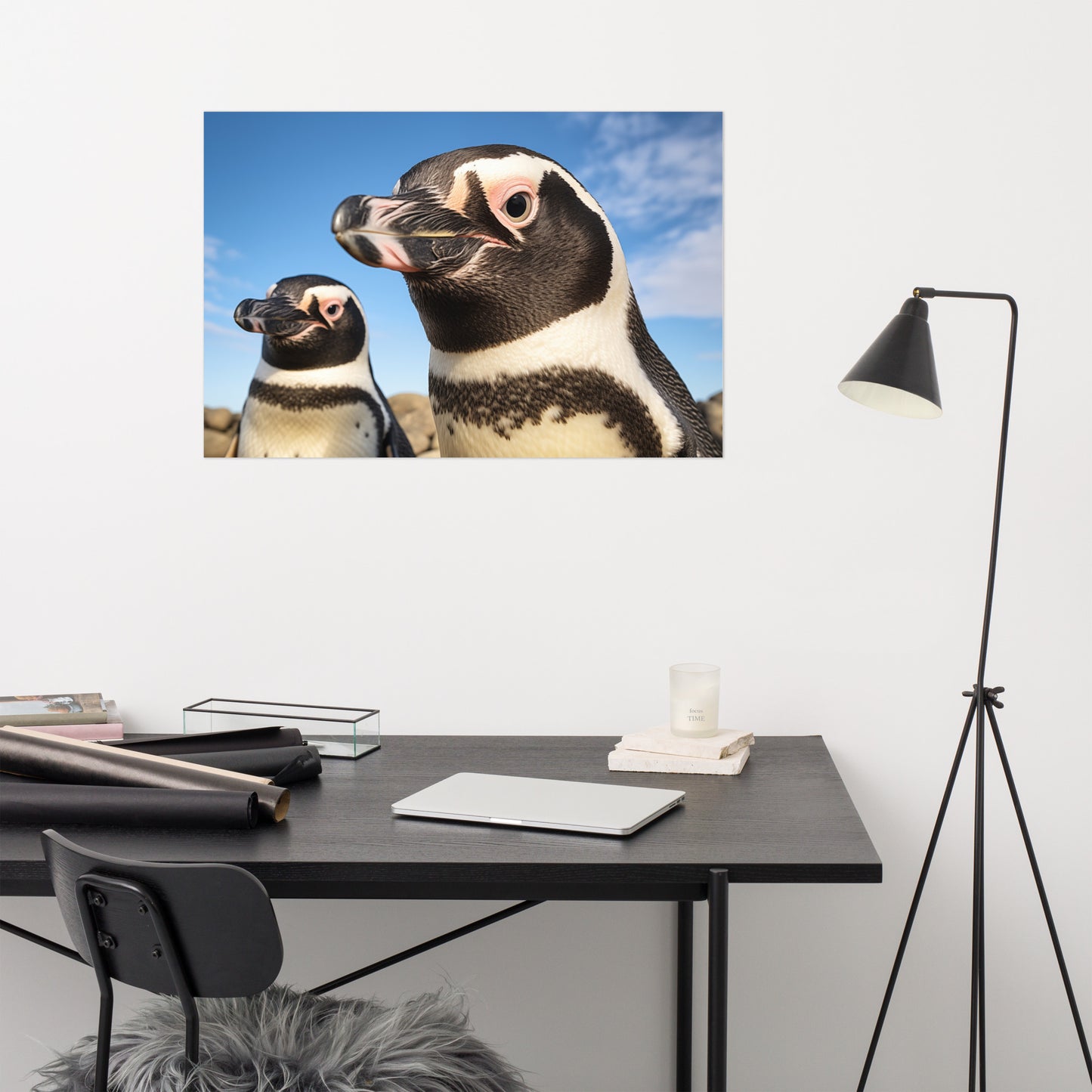 Penguin Pals Photorealism - Digital Artwork Loose Art Print