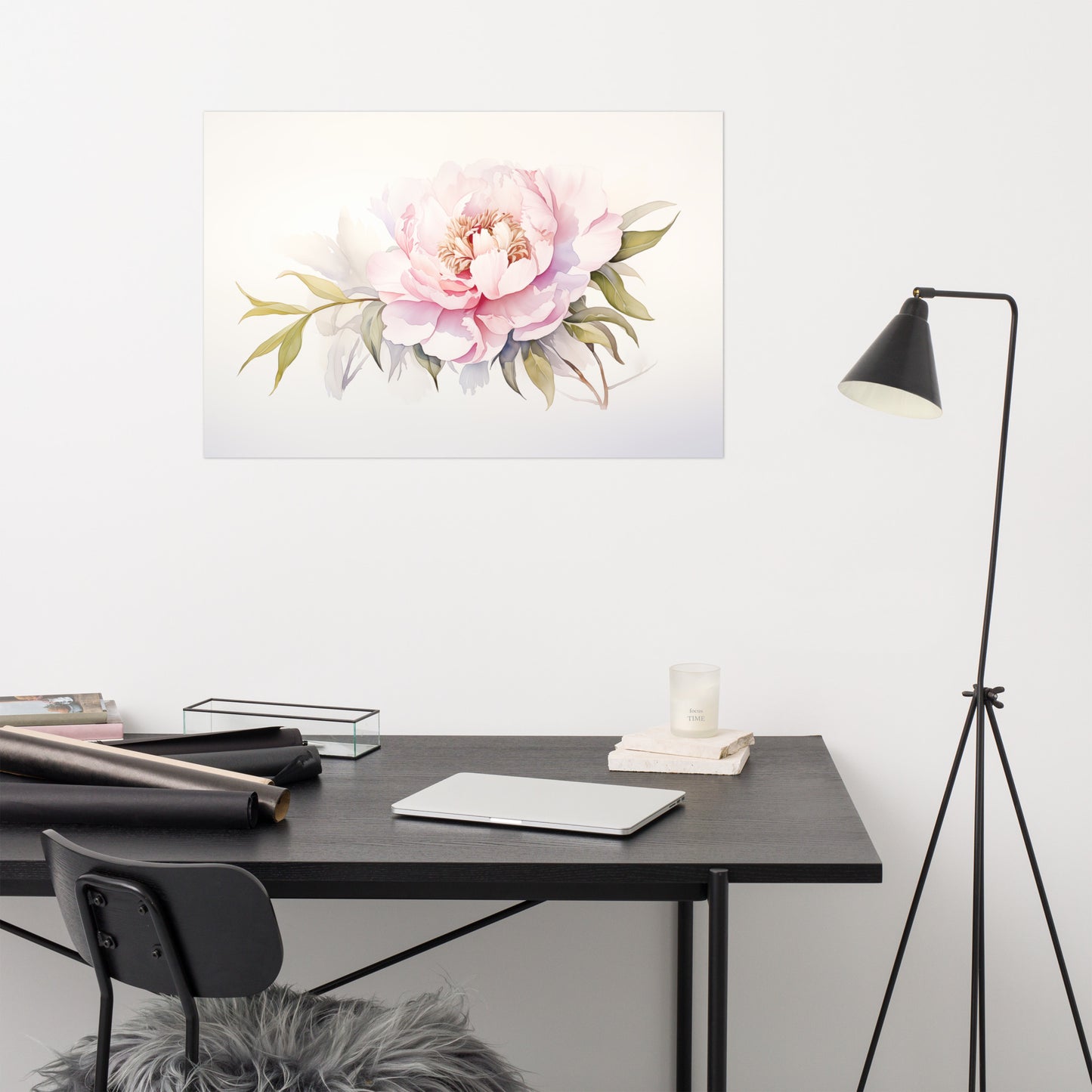 Peony Dreams Watercolor Painting - Digital Artwork Loose Art Print