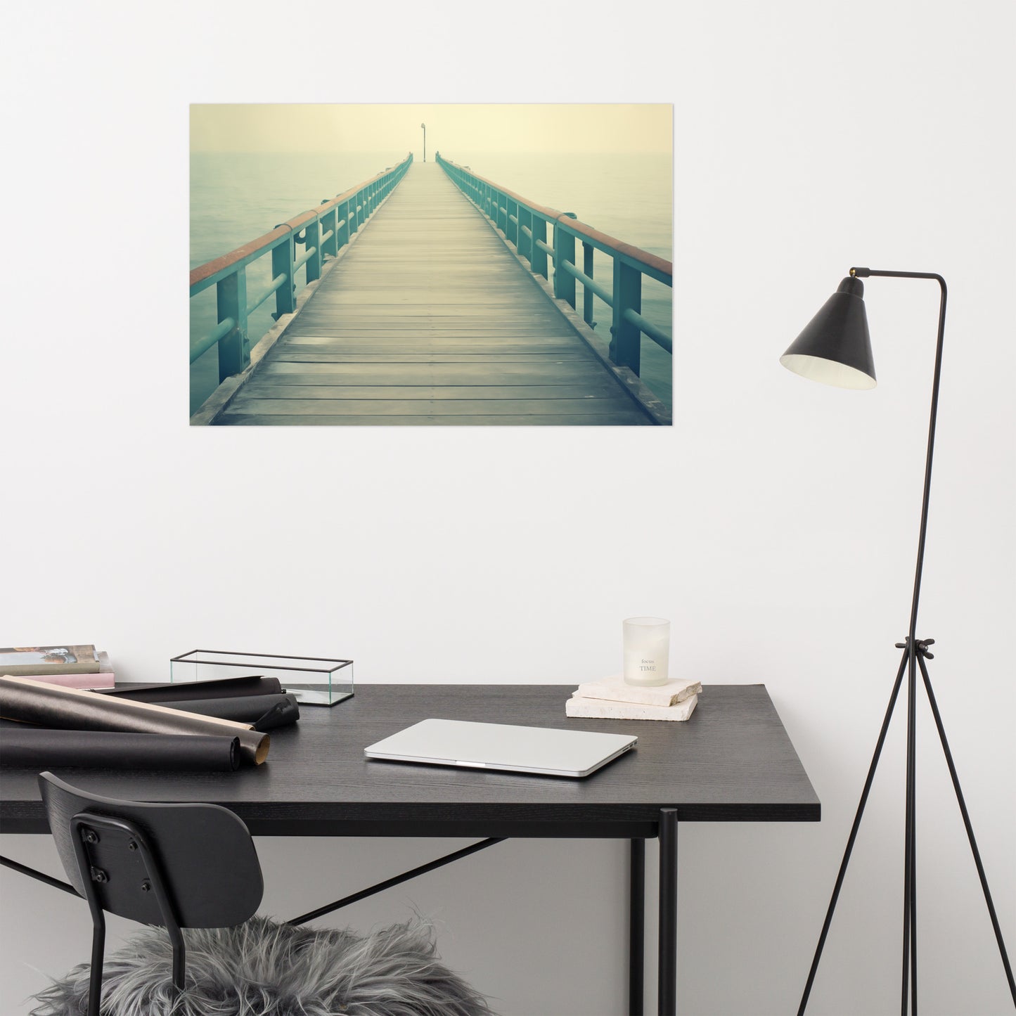 Retro Reverie Subdued Retro Coastal Photorealism - Digital Artwork Loose Art Print