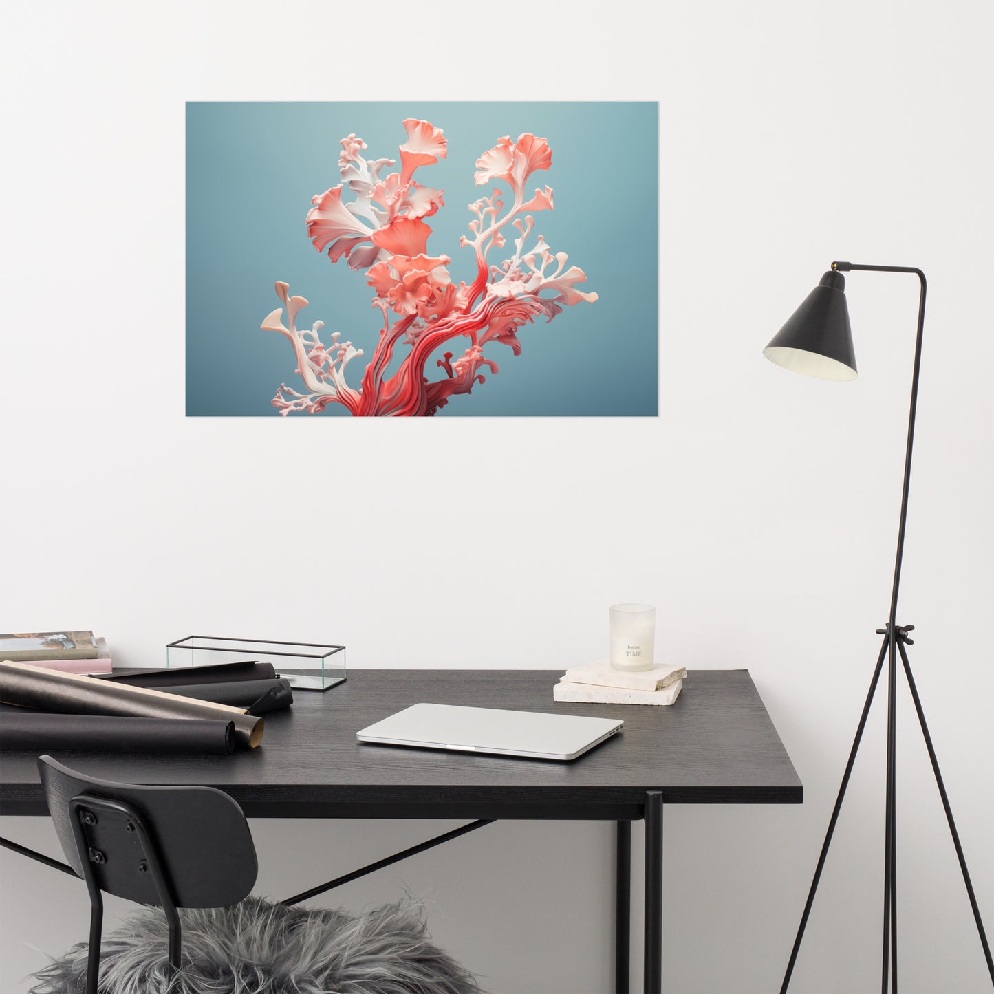 Sea Bloom Coral Photorealism - Digital Artwork Loose Art Print