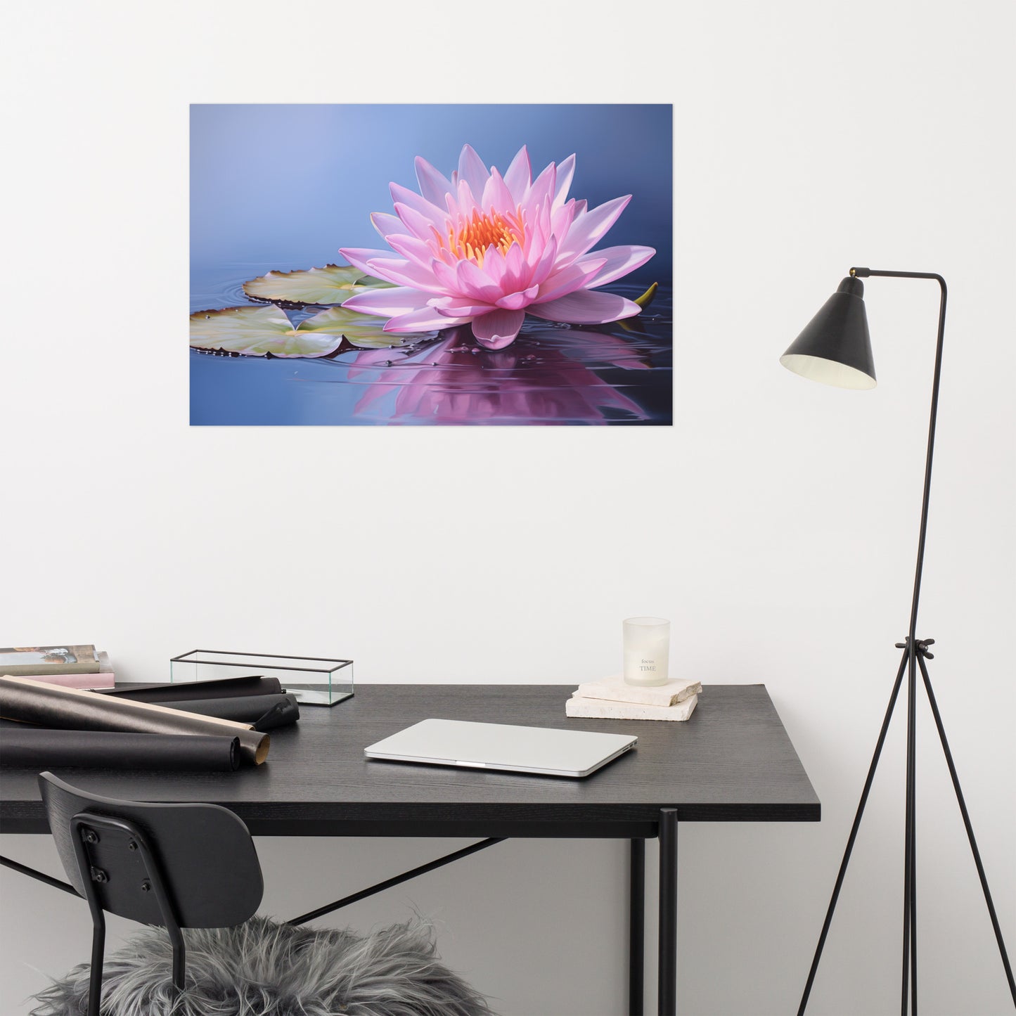 Serenity in Bloom Oil Painting - Digital Artwork Loose Art Print