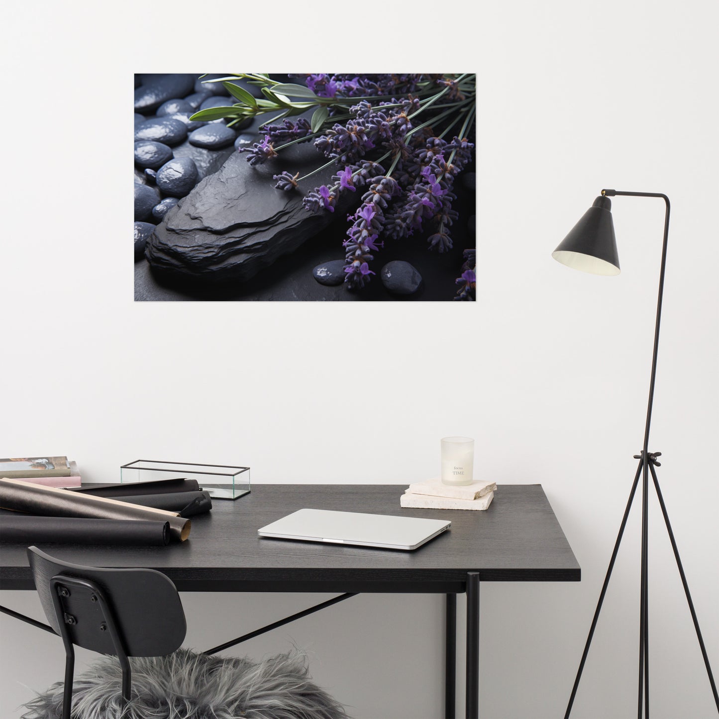 Serenity in Lavender Photorealism - Digital Artwork Loose Art Print