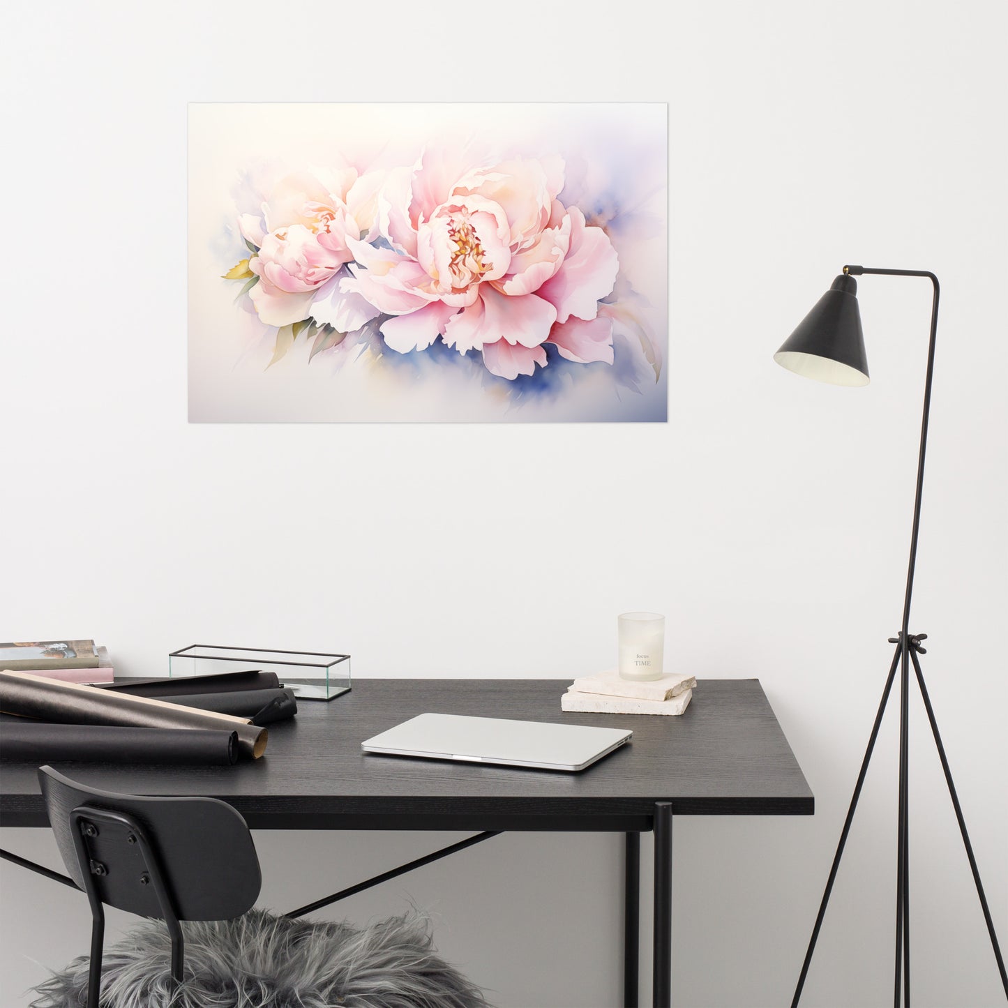 Softness in Bloom Watercolor Painting - Digital Artwork Loose Art Print