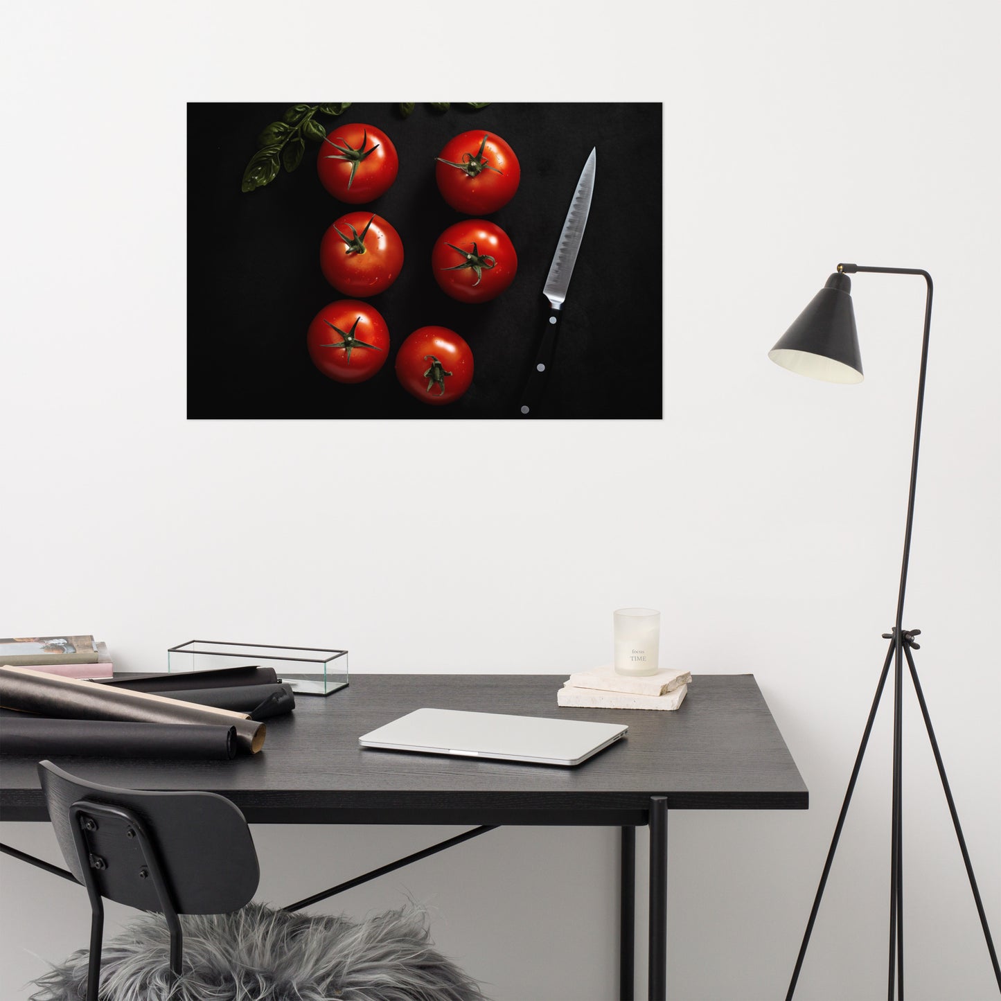 Still Life with Tomatoes Photorealism - Digital Artwork Loose Art Print