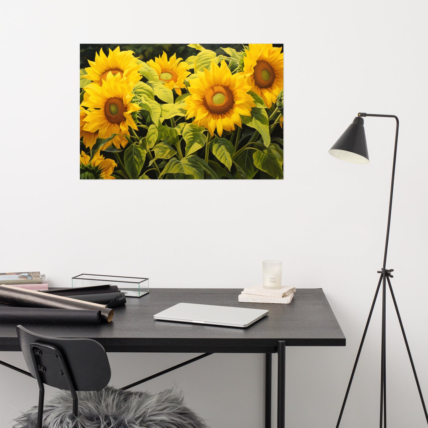 Sunflower Serenade Illustration - Digital Artwork Loose Art Print