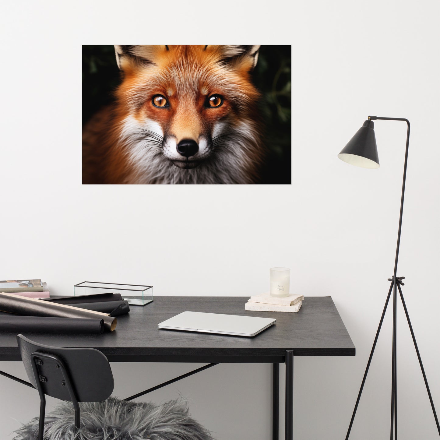 The Fox's Spirit - Red Fox Portrait Photorealism - Digital Artwork Loose Art Print