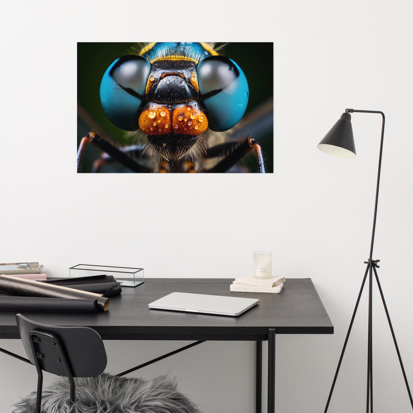 The Hunter's Eye Dragonfly Photorealism - Digital Artwork Loose Art Print