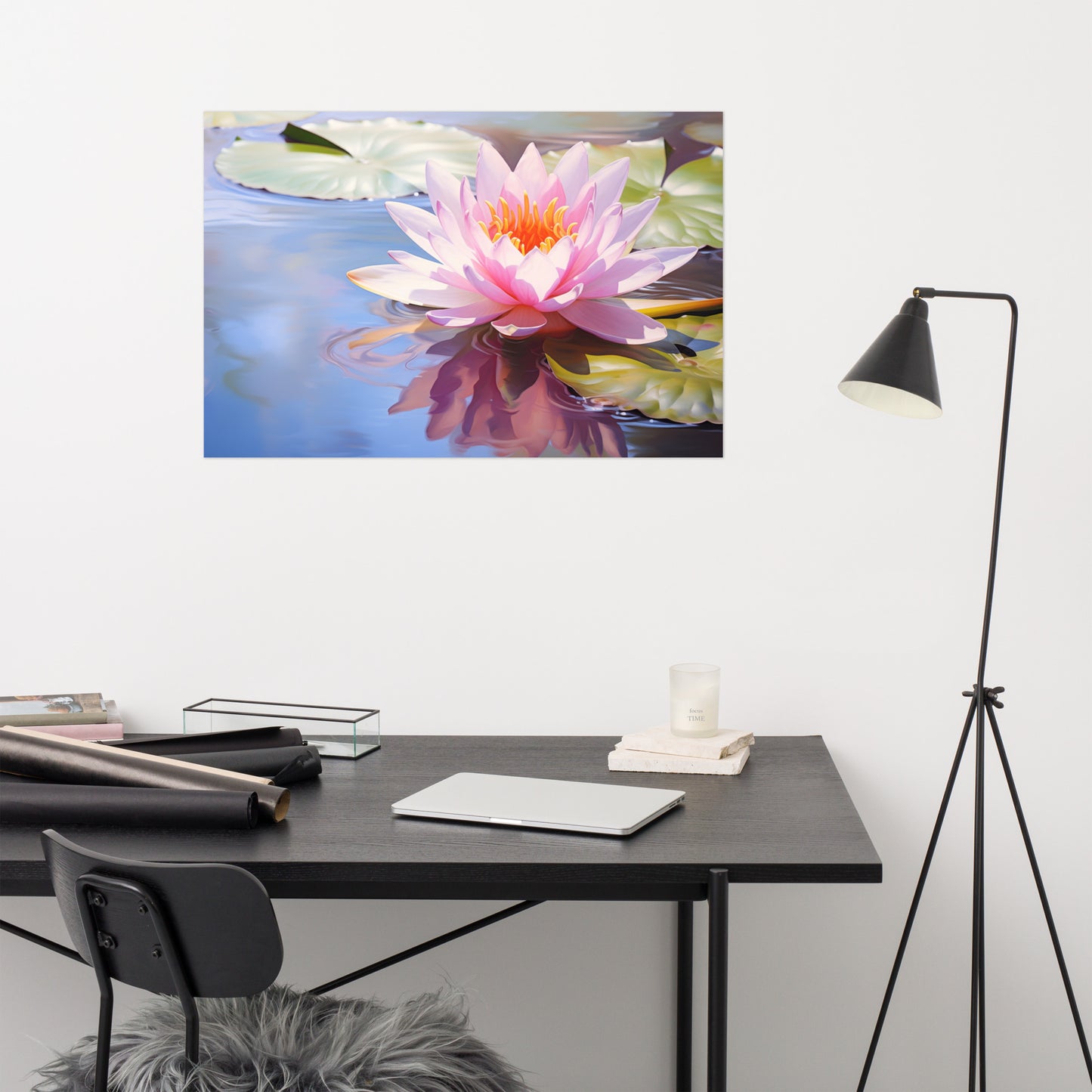 The Lotus and the Light Oil Painting - Digital Artwork Loose Art Print