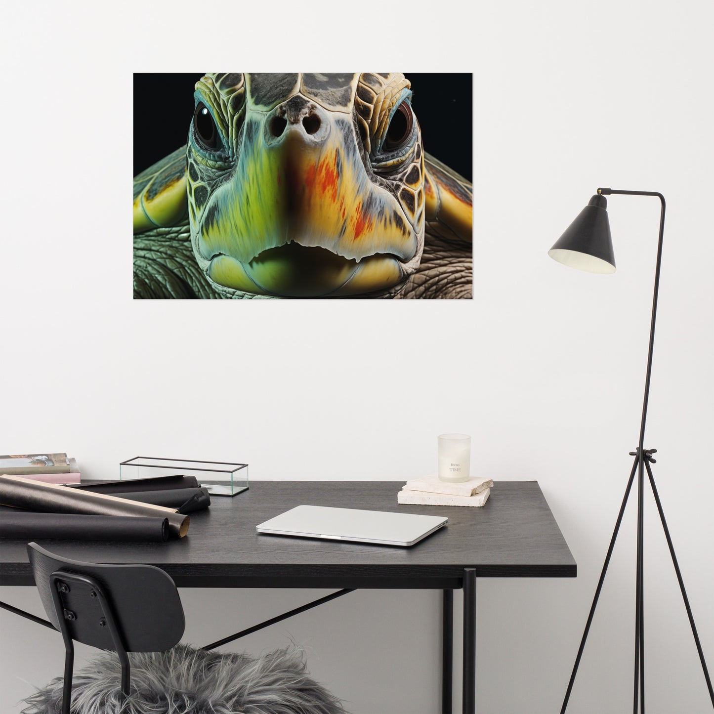 The Soul of the Sea - Sea Turtle Coastal Photorealism - Digital Artwork Loose Art Print