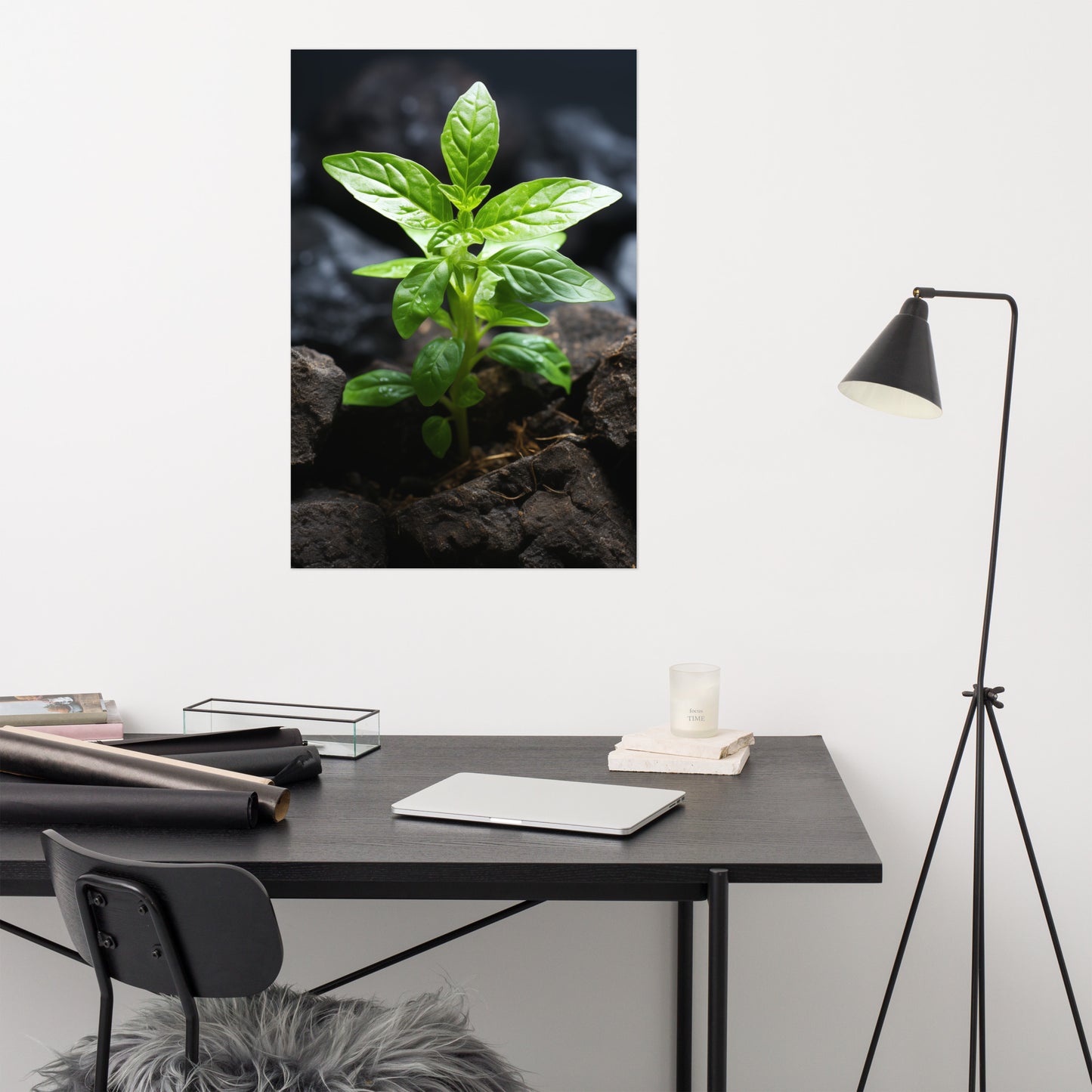 The Sweetness of Basil Photo Realism - Digital Artwork Loose Art Print