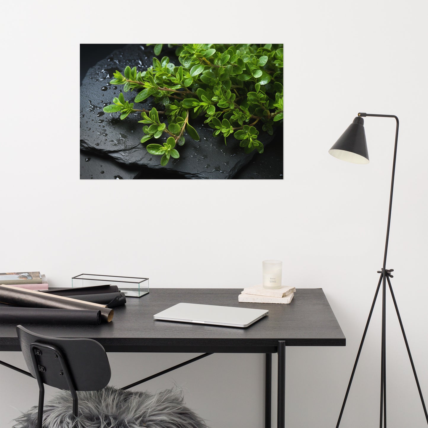 Thyme in the Spotlight Photorealism - Digital Artwork Loose Art Print