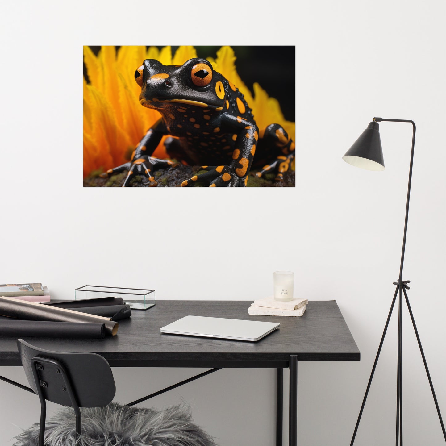 Toxic Treasure Dart Frog Photorealism - Digital Artwork Loose Art Print