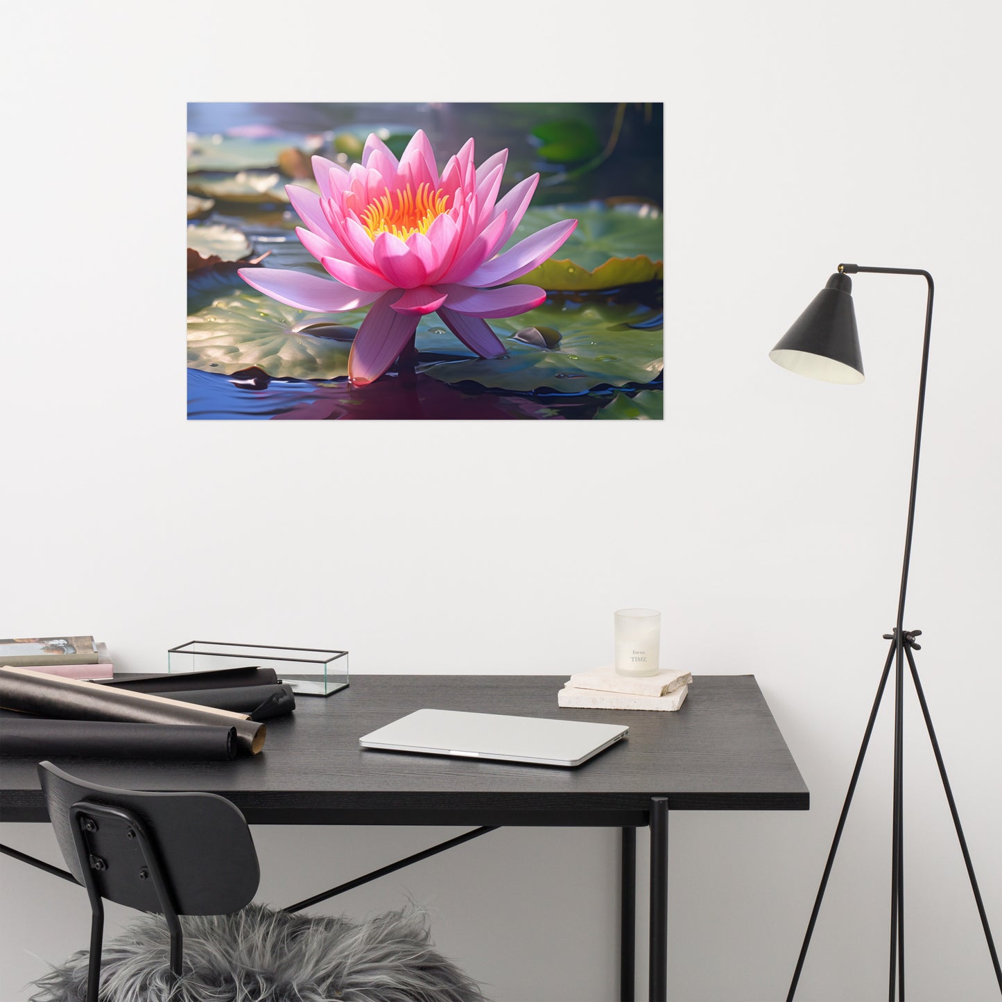 Water Lily Waltz Oil Painting - Digital Artwork Loose Art Print