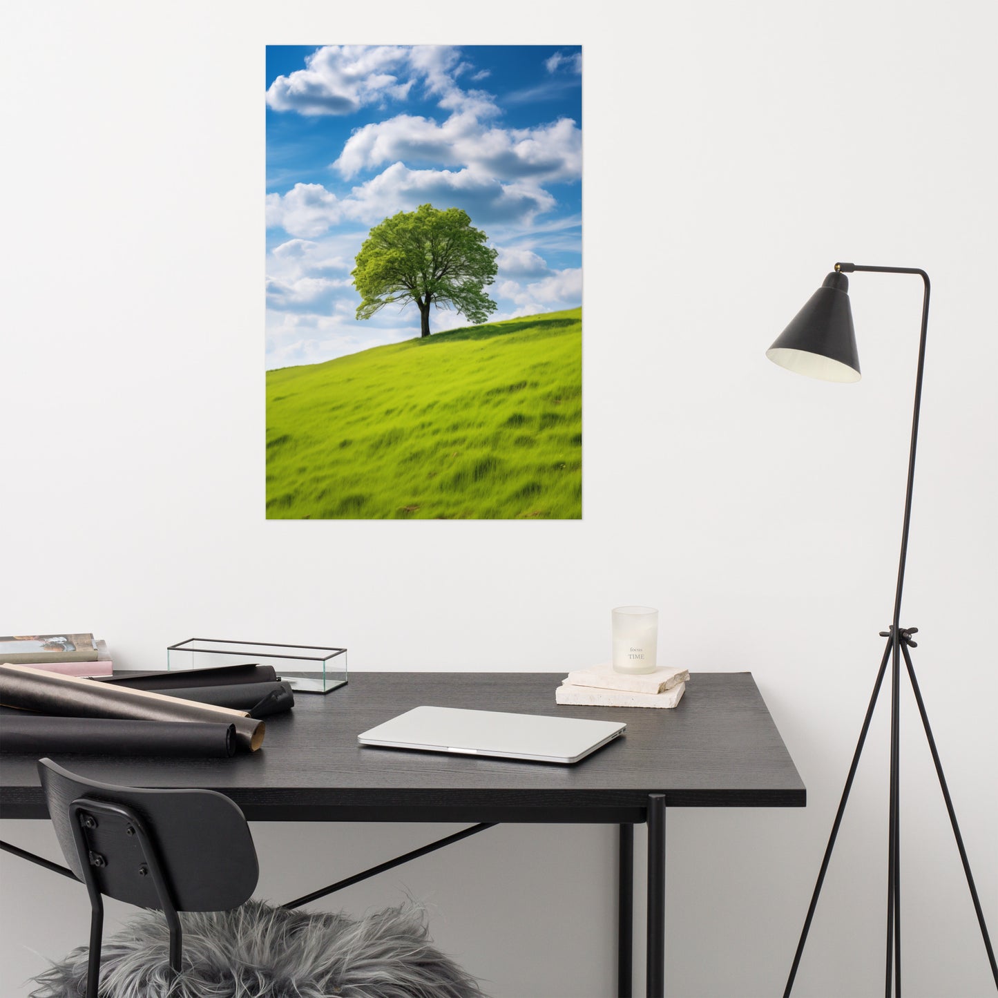 Where Earth Meets Sky Photorealism - Digital Artwork Loose Art Print