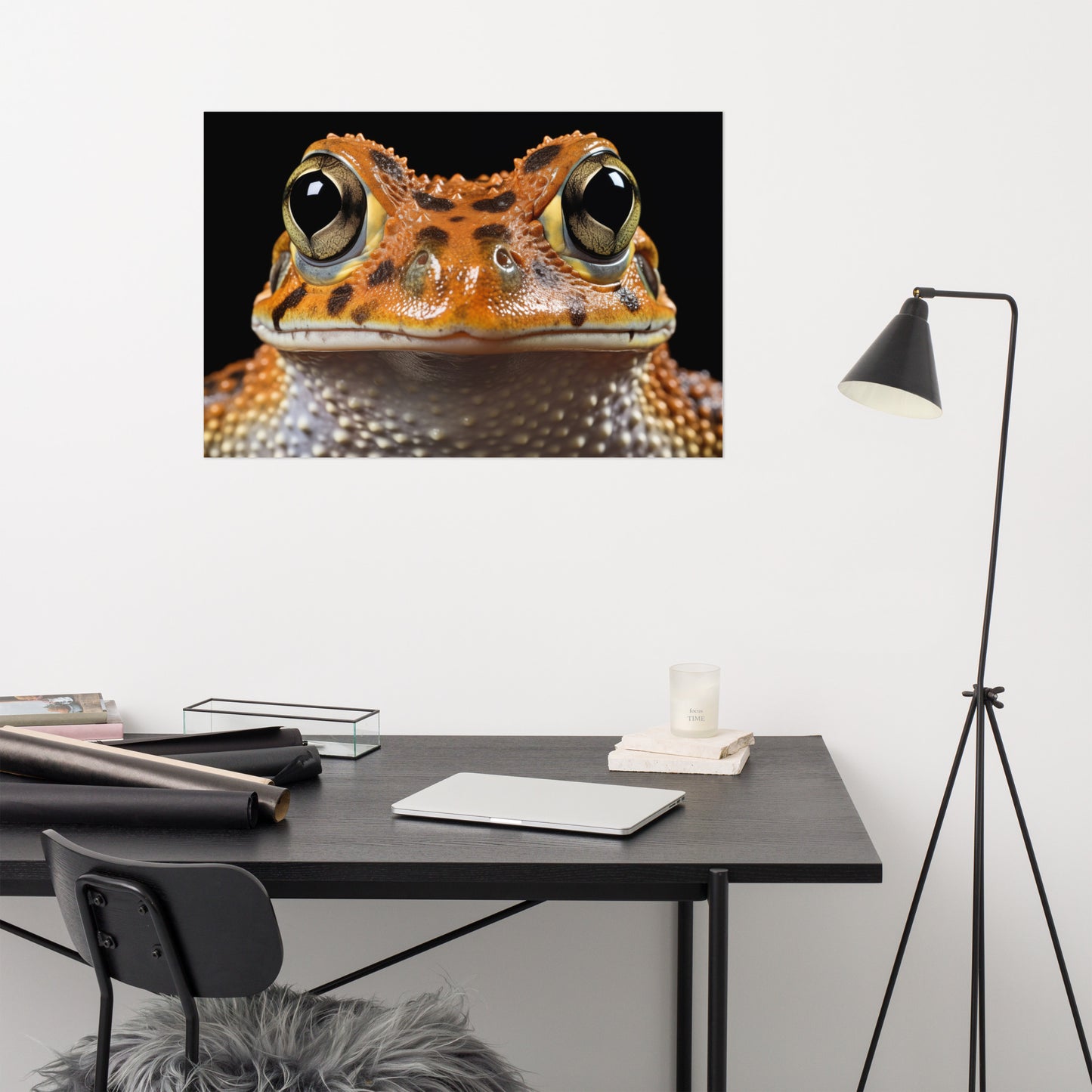 Wide-Eyed Wonder Frogs Photorealism - Digital Artwork Loose Art Print