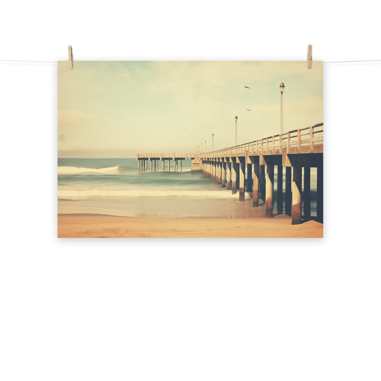 A Blast from the Past Subdued Retro Coastal Photorealism - Digital Artwork Loose Art Print