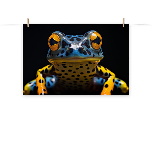 Frog Art: A Glimpse of the Exotic Poison Dart Frog Close-up Photorealism - Digital Artwork Loose Art Print