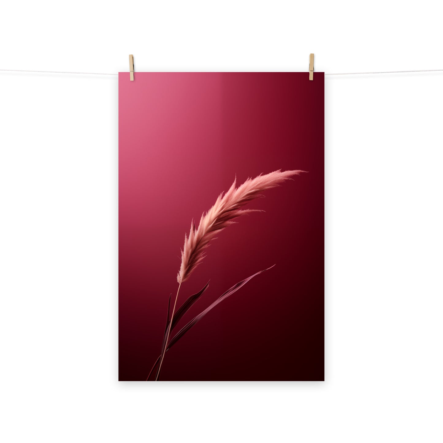 Botanical Art: A Gift from Nature Burgundy Flowers Photorealism - Digital Artwork Loose Art Print