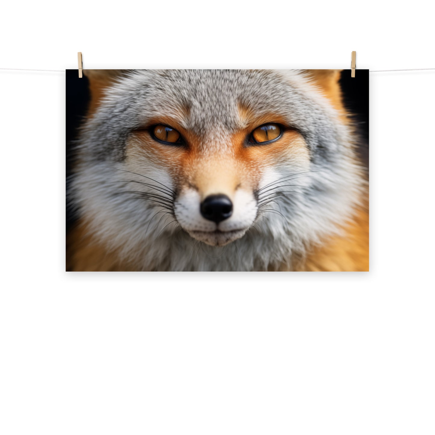 Woodland Creature Wall Decor: "Amber Eyes" Photorealism Painting - Digital Artwork Frameable Art Print