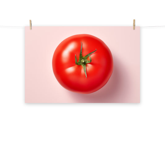 Before the First Slice Tomato Photorealism Painting - Digital Artwork Loose Art Print