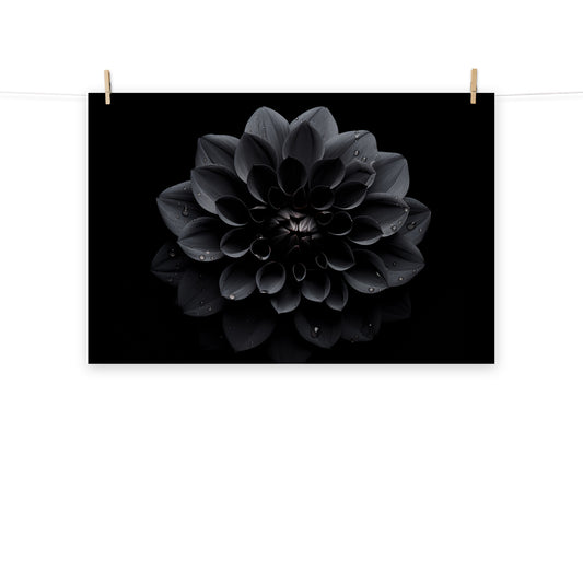 Black Beauty Black Flowers Photorealism Painting - Digital Artwork Loose Art Print