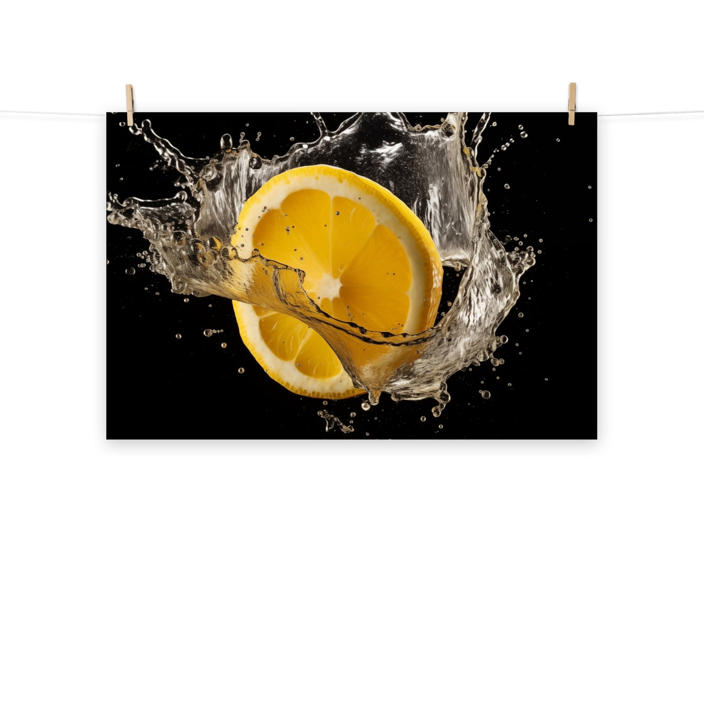 Lemon Art: Citrus Burst Photorealism - Digital Artwork Loose Art Print