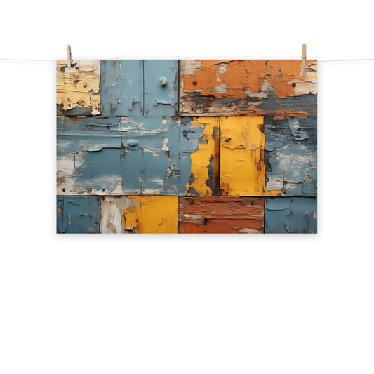 Wall Art Rustic Farmhouse: Chromatic Decay Photorealism - Digital Artwork Loose Art Print