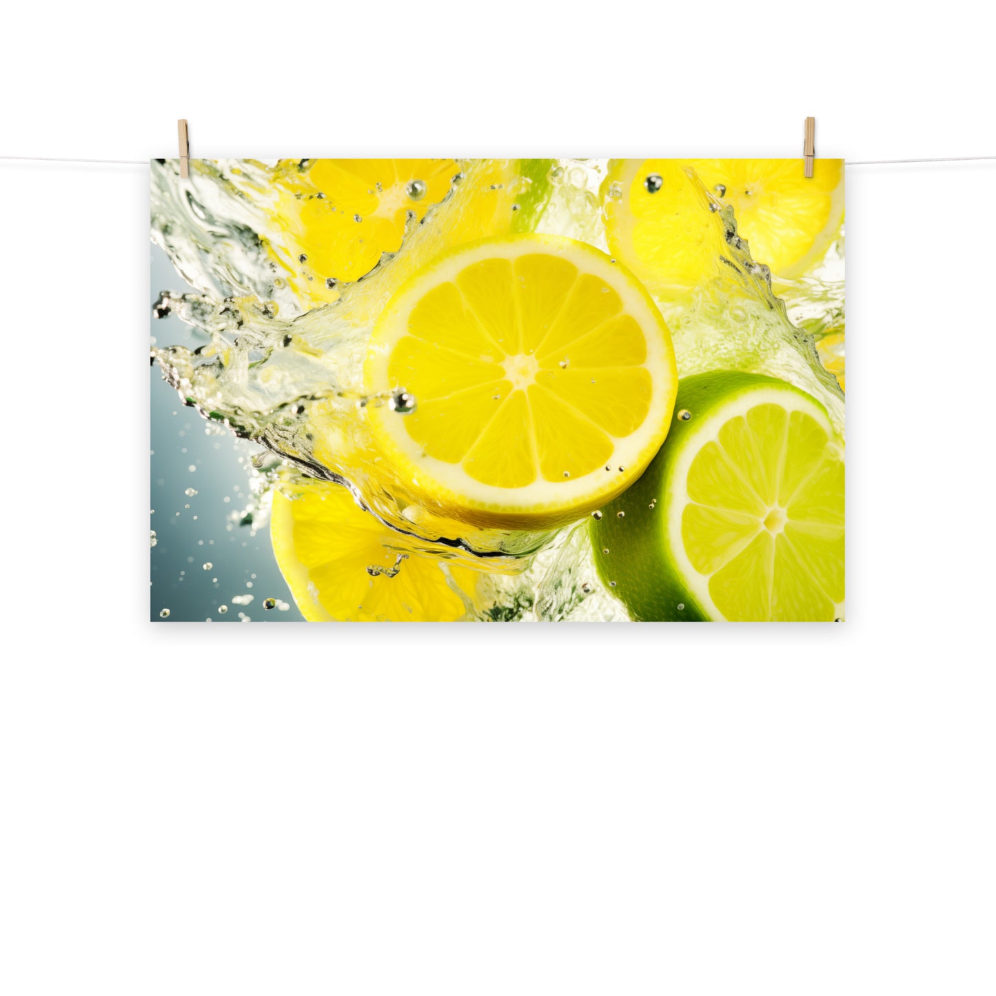 Lemon Art: Citrus Symphony Photorealism - Digital Artwork Loose Art Print