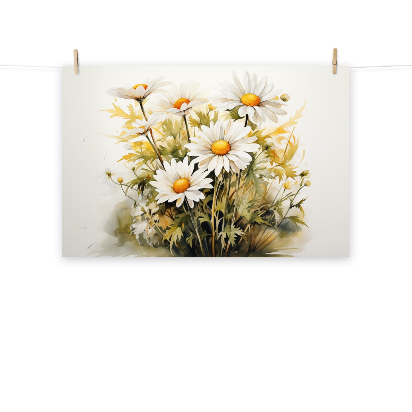 Wild Flower Watercolor: Daisy Dreams Watercolor Painting - Digital Artwork Loose Art Print