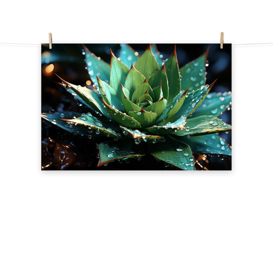 Botanical Wall Prints: Emberglow Succulent Surreal - Digital Artwork Loose Art Print