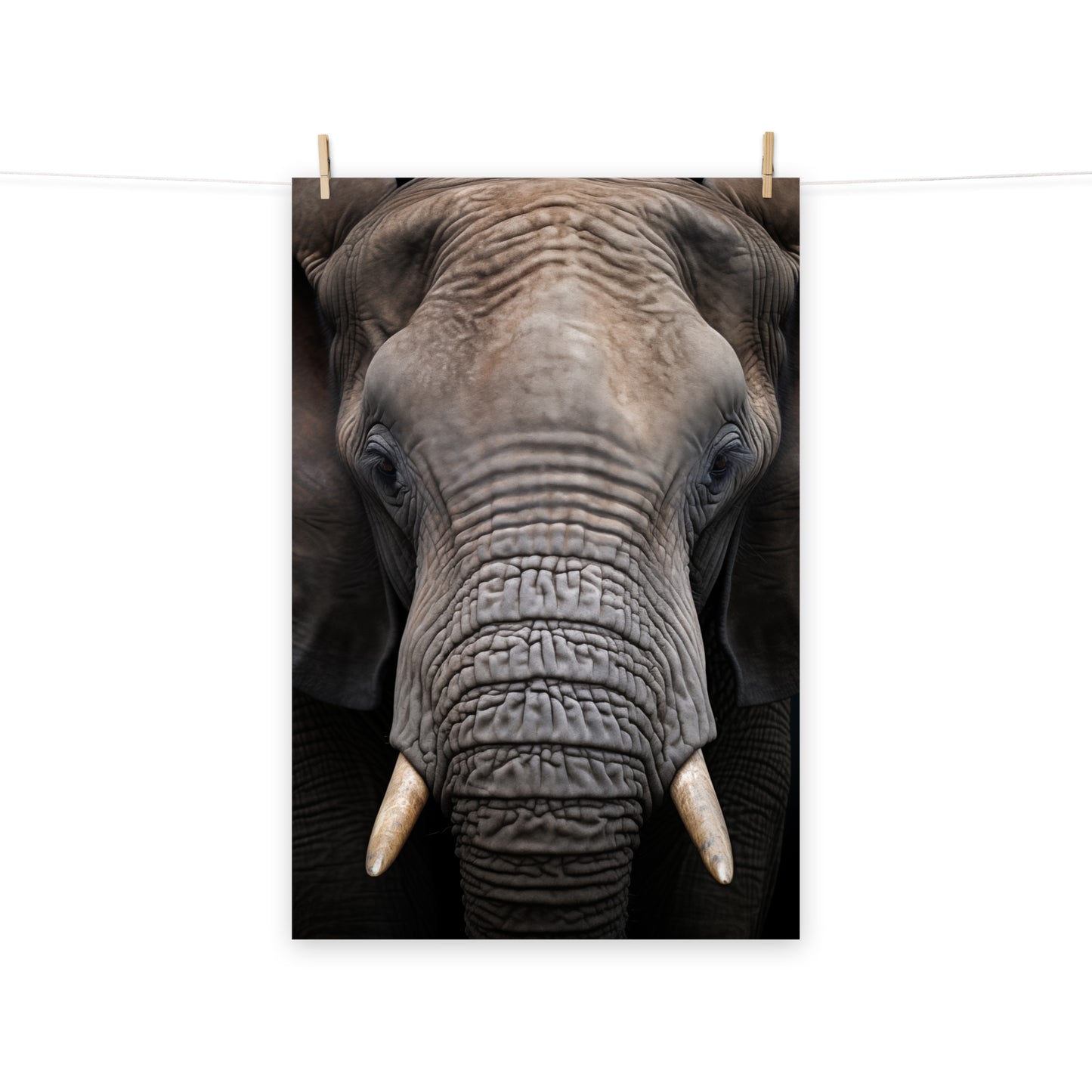 Wall Art Wildlife: Elephant Photorealism - Digital Artwork Loose Art Print