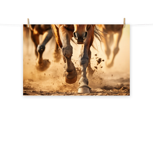 Running Horse Artwork: Equine Exodus Photorealism - Digital Loose Art Print