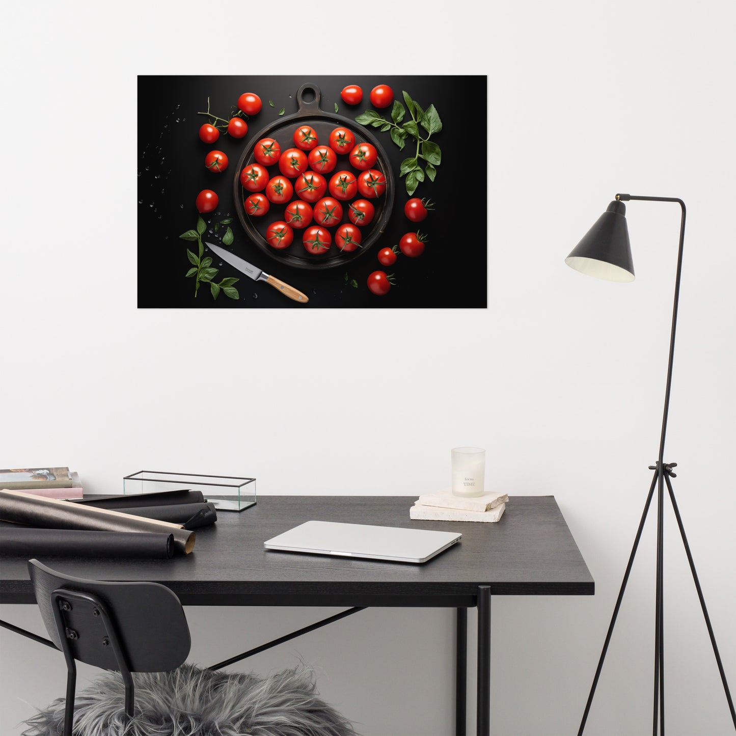 The Chef's Muse Tomatoes Photorealism - Digital Artwork Loose Art Print