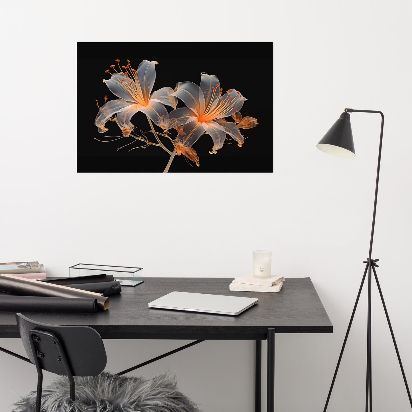 The Invisible Flowers Illustration X-ray Effect - Digital Artwork Loose Art Print