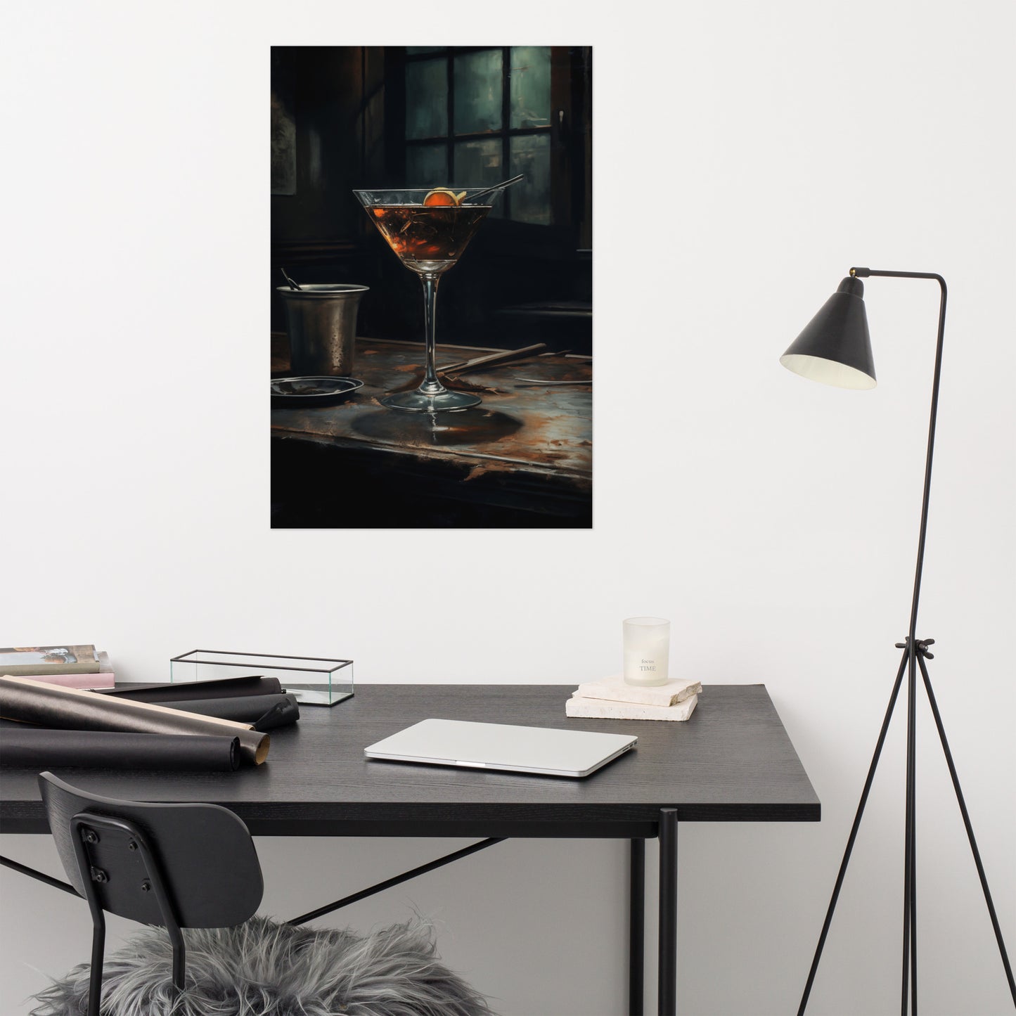 Art for Bars: Darkened Delight Realism Painting Digital Artwork Loose Art Print