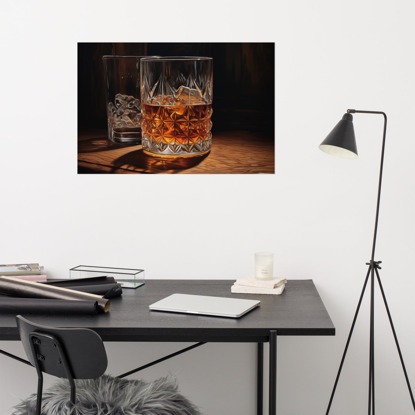 Cocktail Art: Evening Elixir Realism Digital Painting Artwork Loose Print