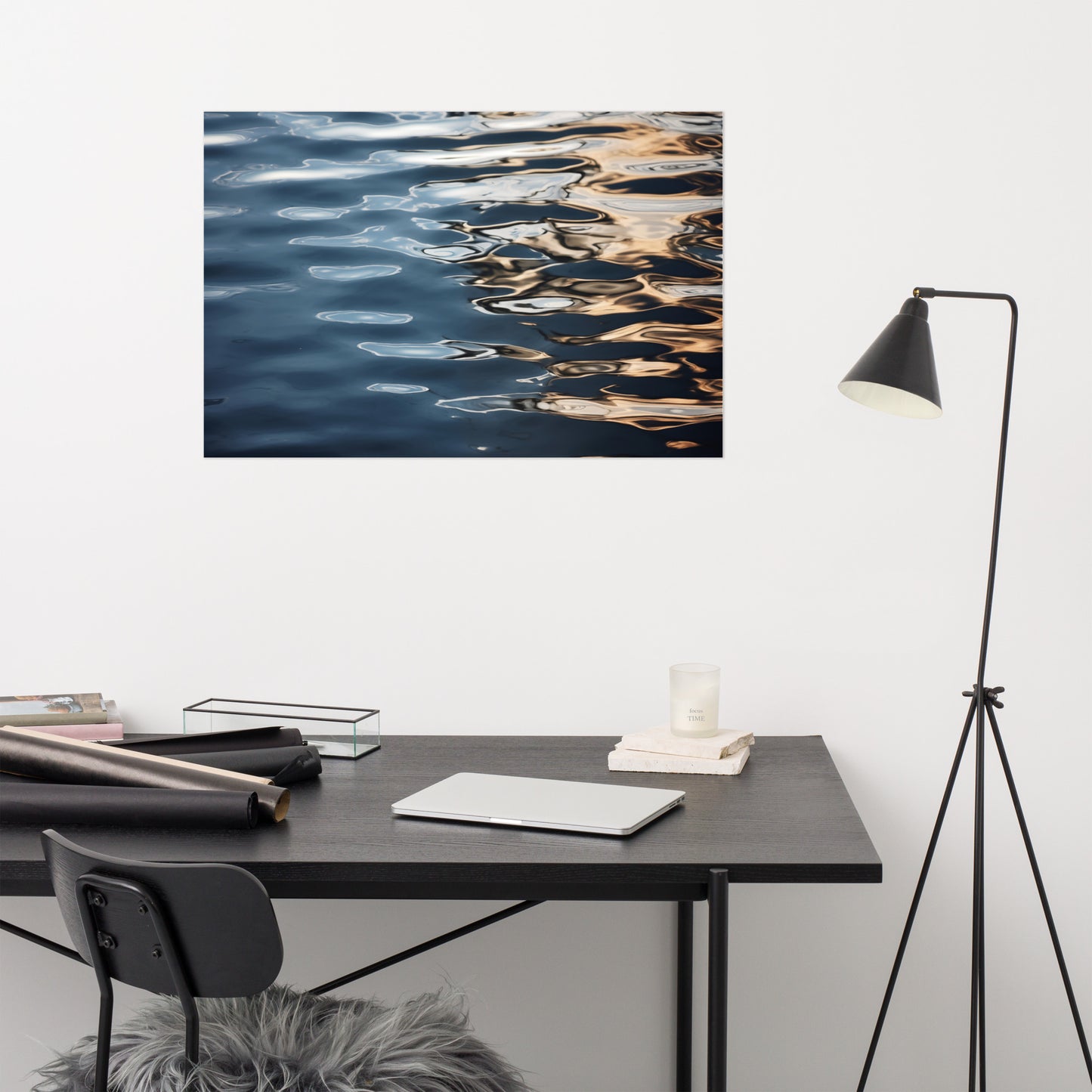 Golden Hour on the Water Realism Painting Digital Artwork Loose Art Print