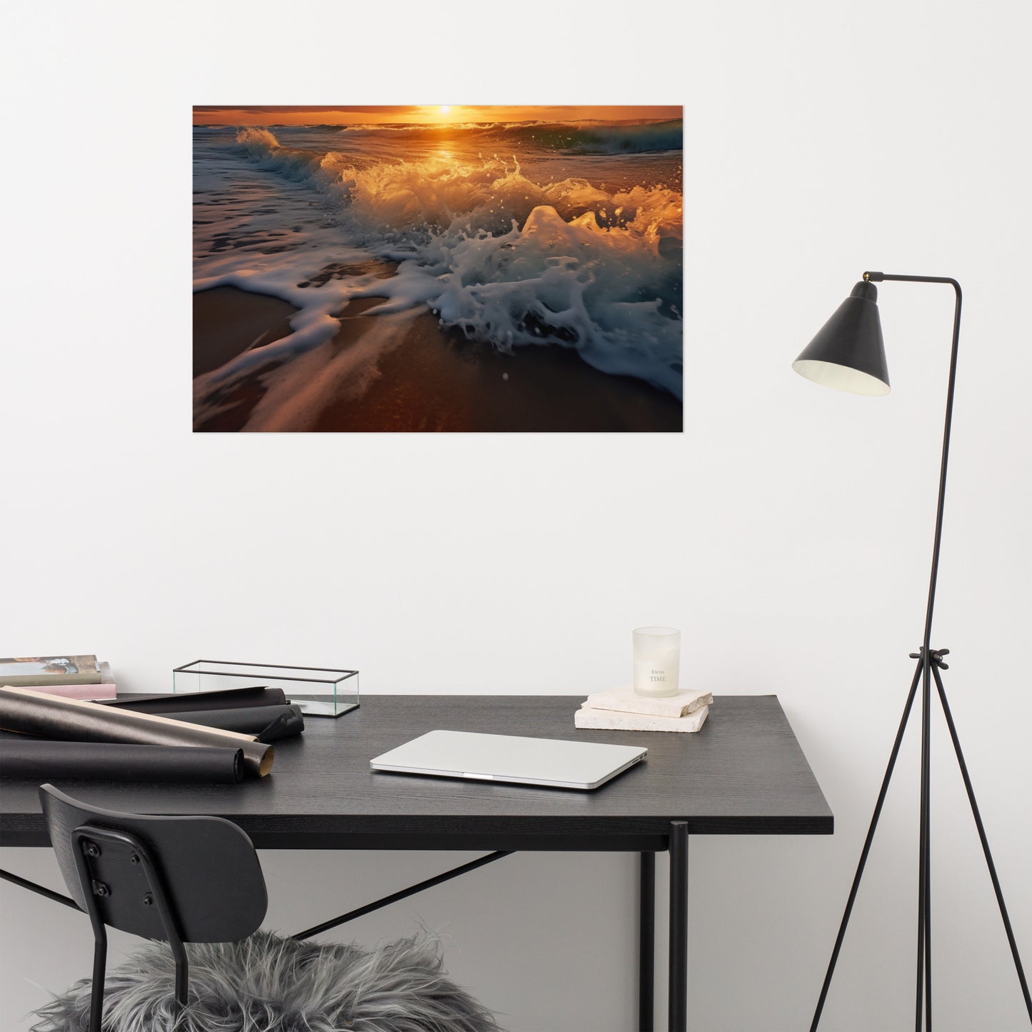 Golden Hour's Glow Realism Painting Digital Artwork Loose Art Print