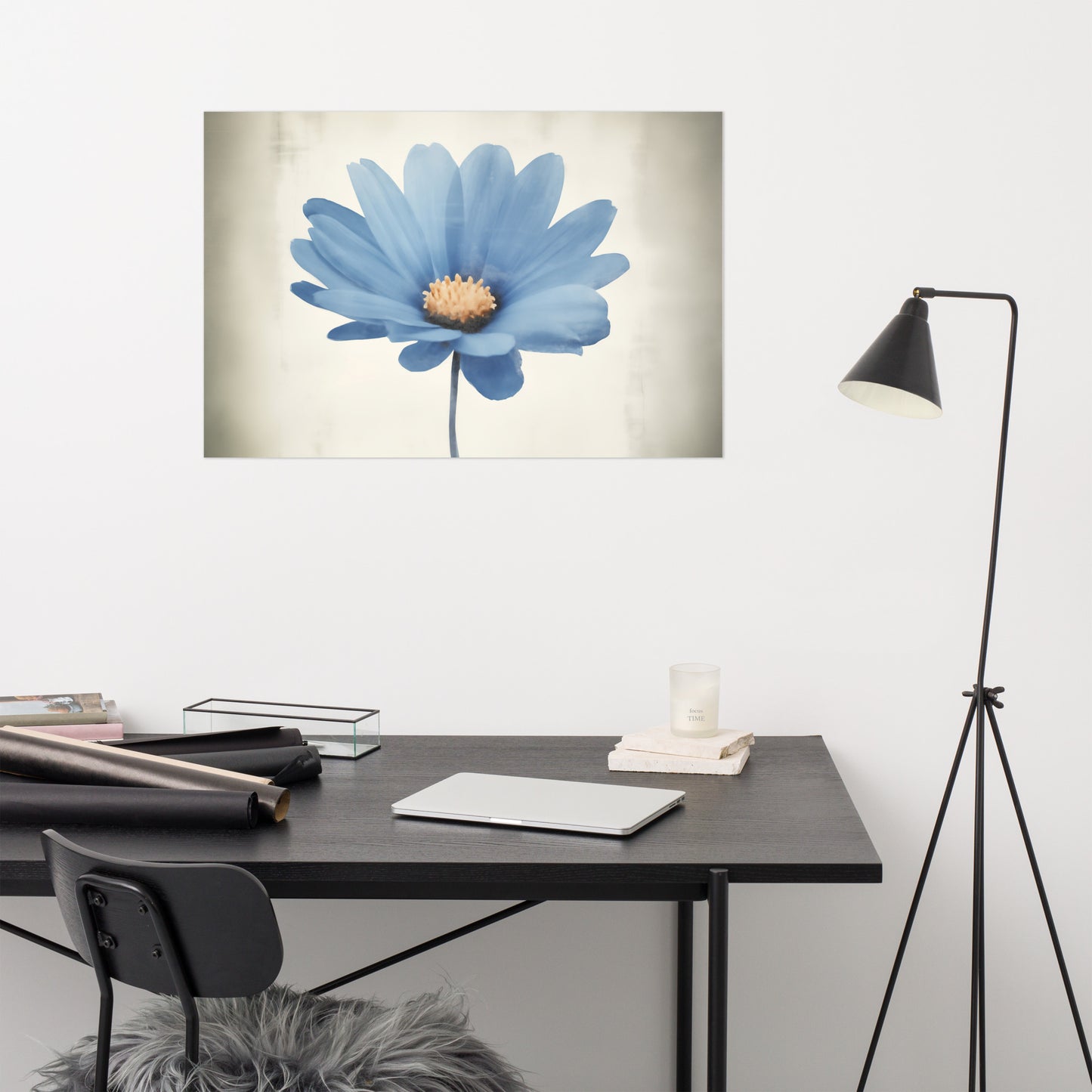 Blue Pastel Perfection Realism Painting Digital Artwork Loose Art Print