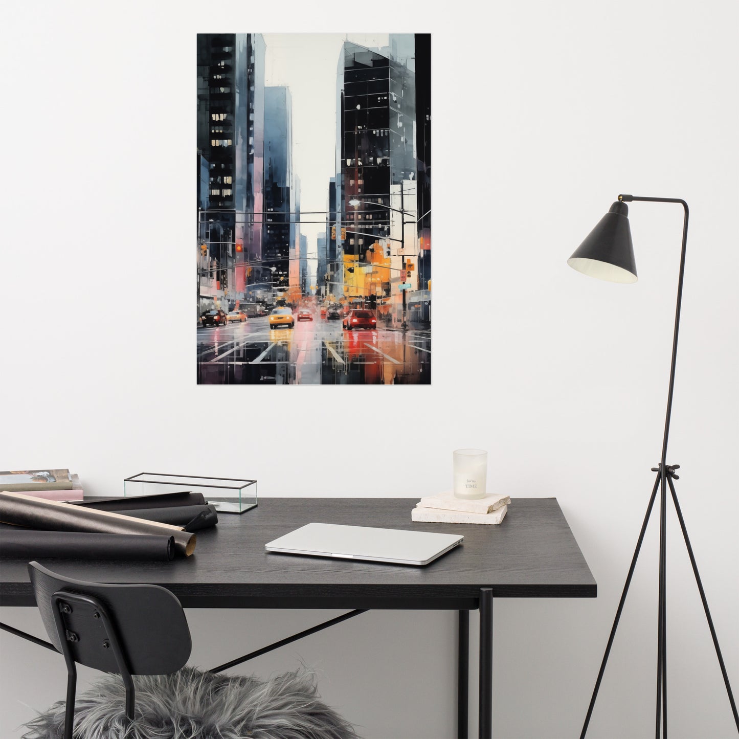 Reflective City Abstract Painting Digital Artwork Loose Art Print