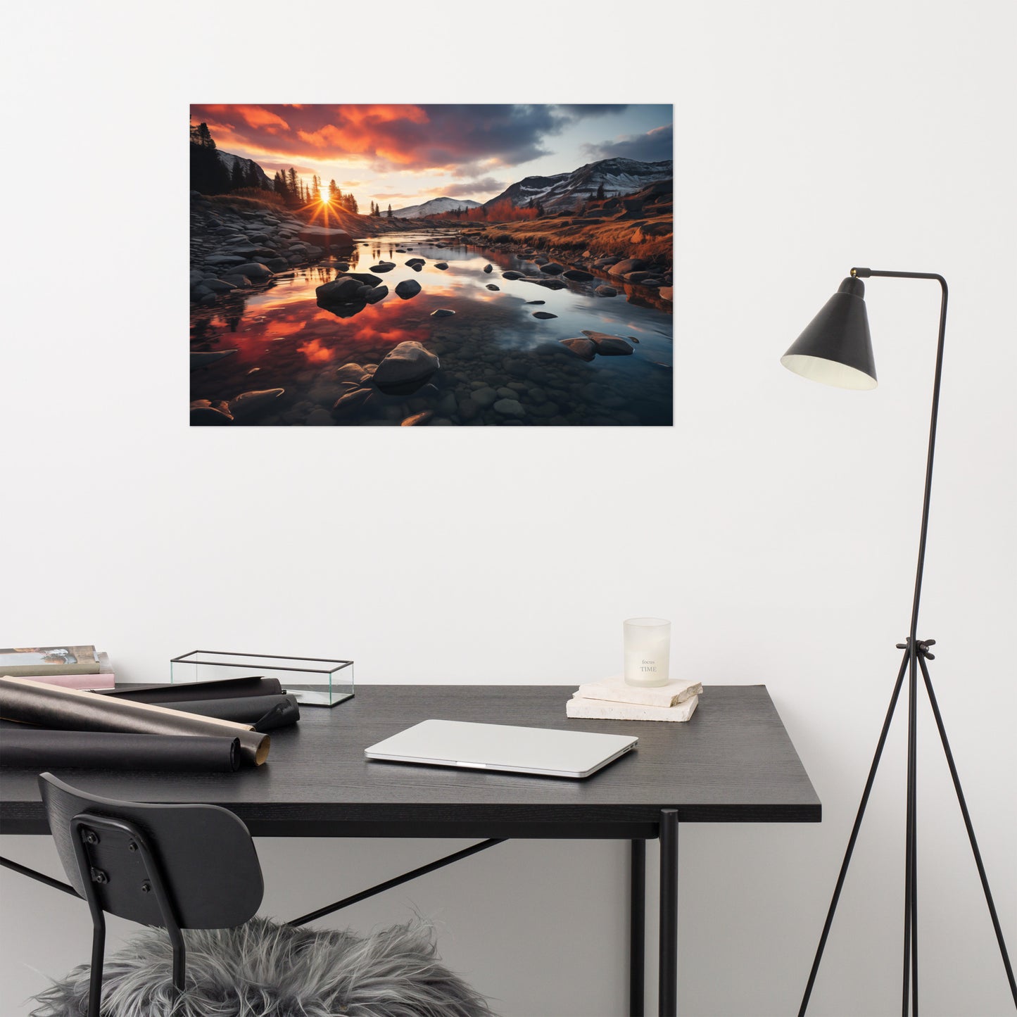 River of Fire Realism Painting Digital Artwork Loose Art Print