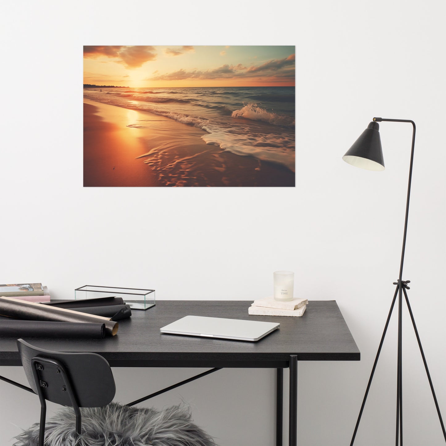 Seascape Serenade Realism Painting Digital Artwork Loose Art Print