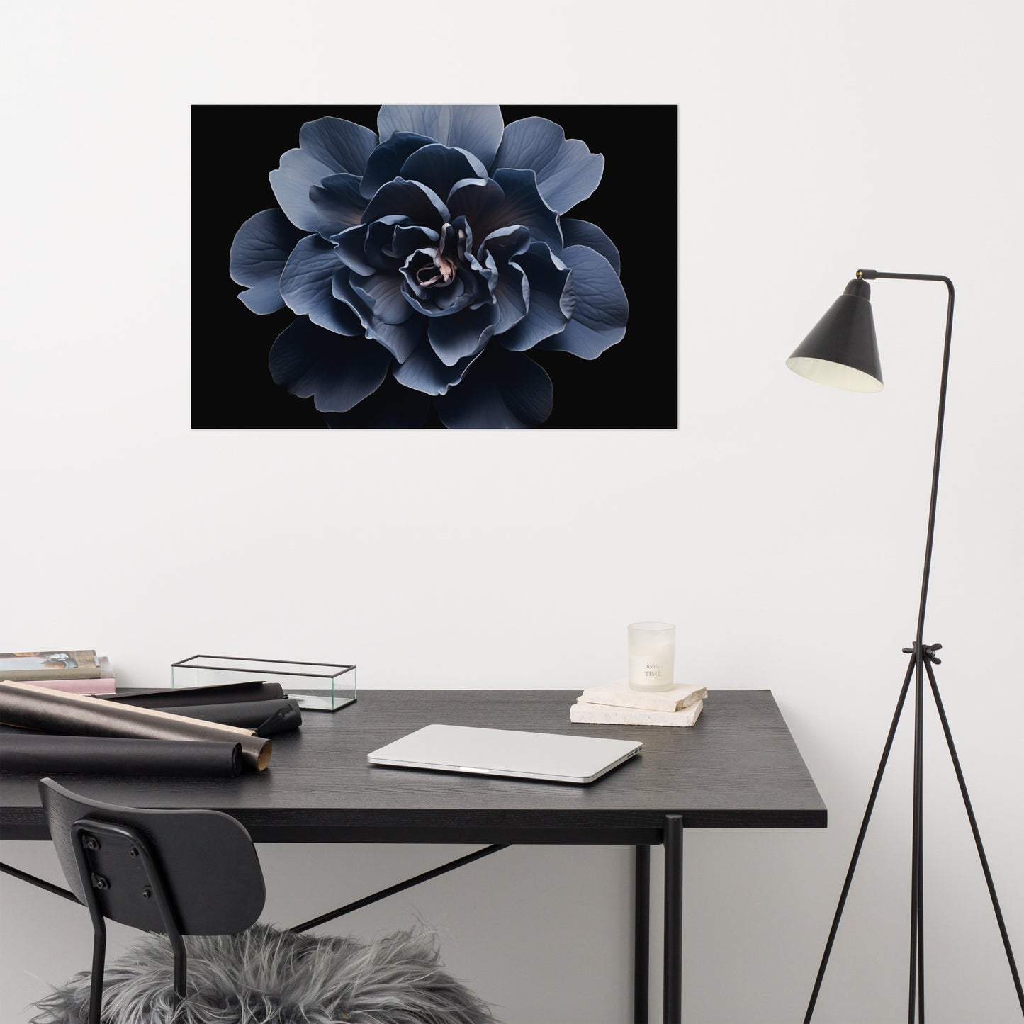 Solitary Bloom Realism Painting Digital Artwork Loose Art Print