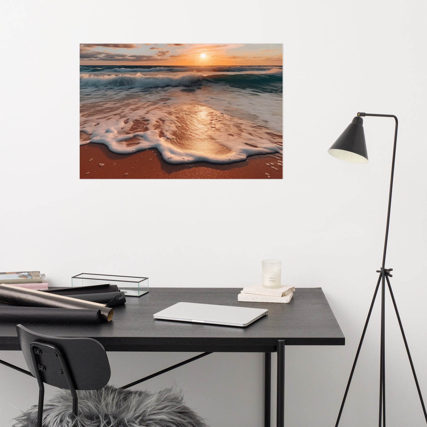 Solitude's Symphony Photorealistic Painting Digital Artwork Loose Art Print