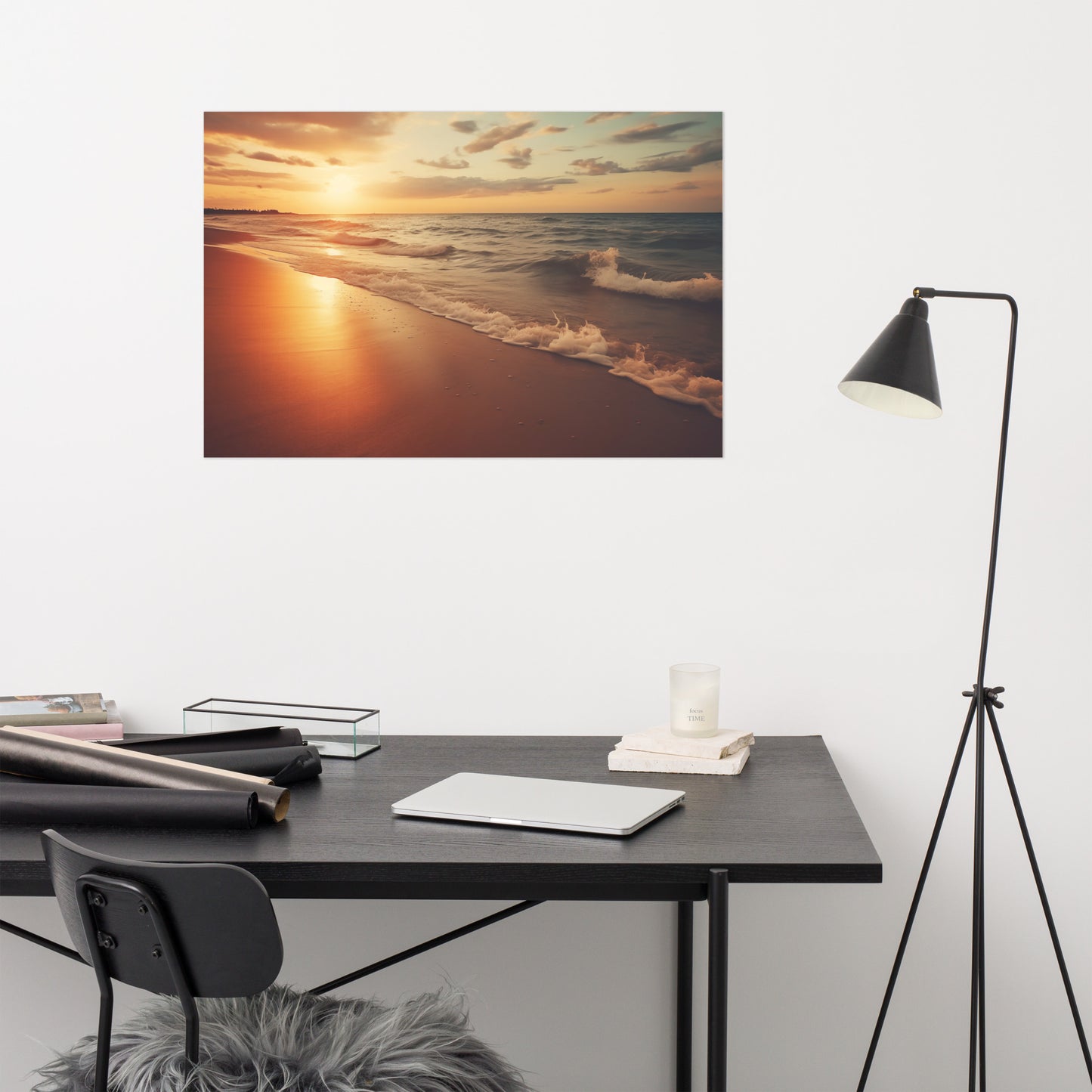 Sunset Sojourn Photorealistic Painting Digital Artwork Loose Art Print