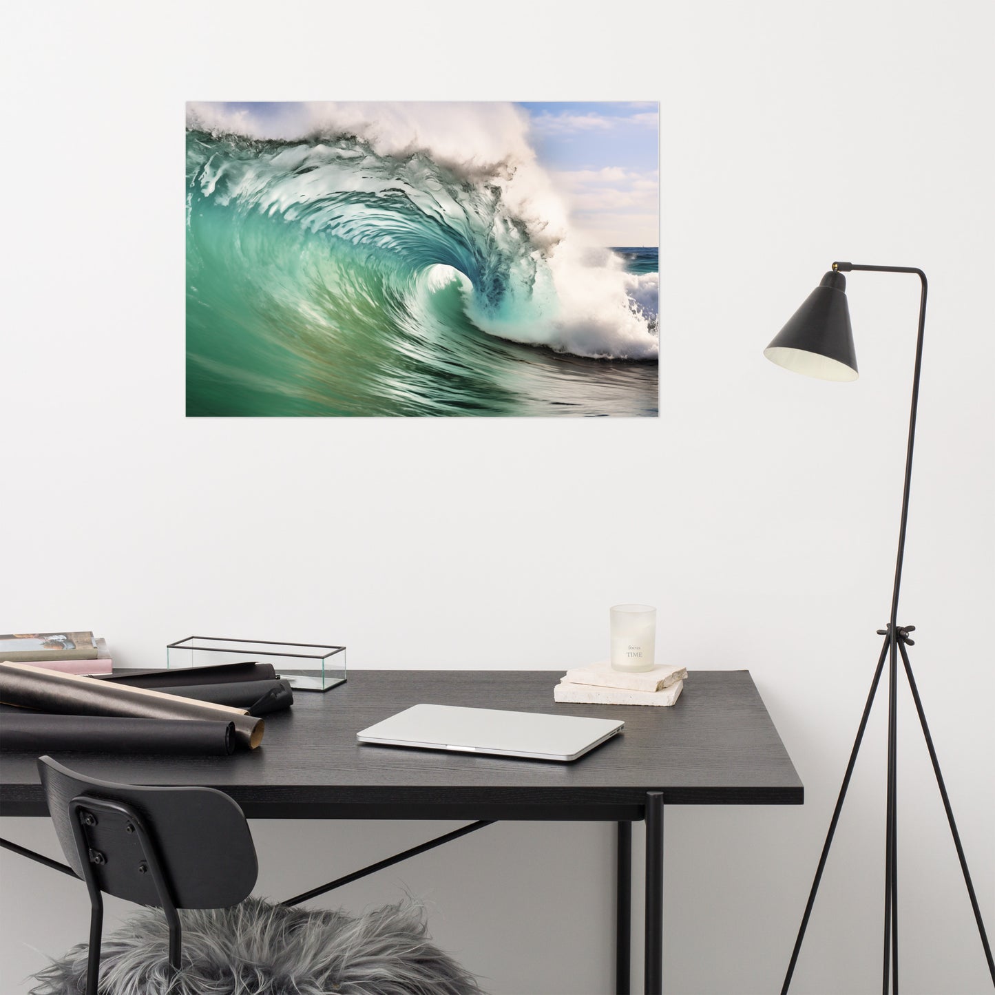 The Wave's Whisper Realism Painting Digital Artwork Loose Art Print