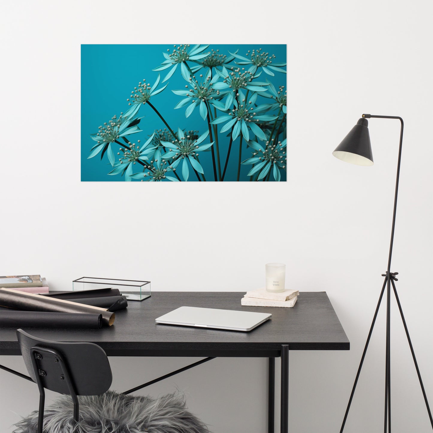 Turquoise Tranquility Realism Painting Digital Artwork Loose Art Print